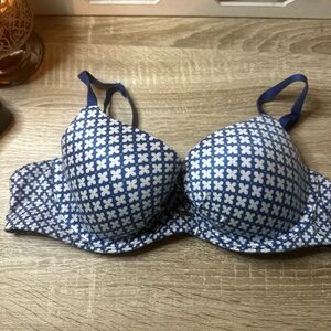 Victoria’s Secret Blue Floral Lined Demi From The Fabulous Line Size 36B